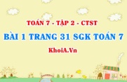 Bài 1 trang 31 SGK Toán 7 tập 2 Chân trời sáng tạo